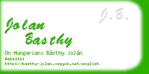 jolan basthy business card